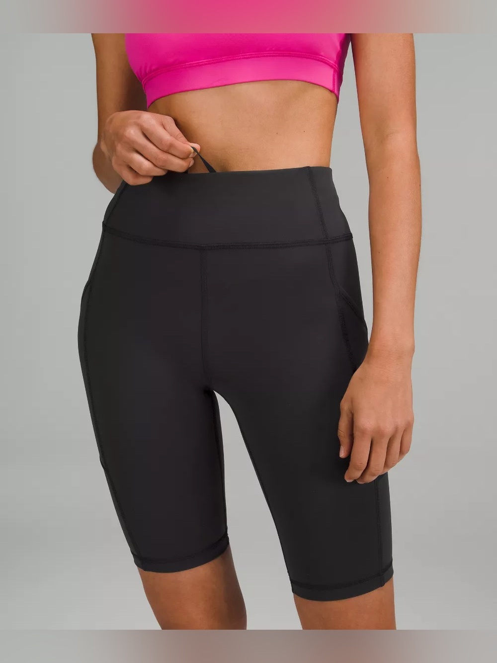 Lululemon Black Invigorate High Rise 9” Bike Shorts Size 12